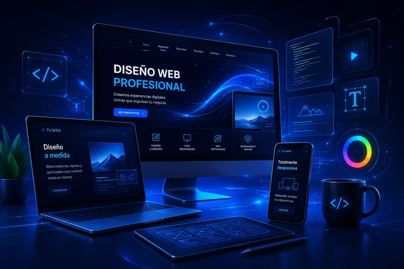 Diseño web profesional, responsive y moderno de TU SOLUCION AQUI