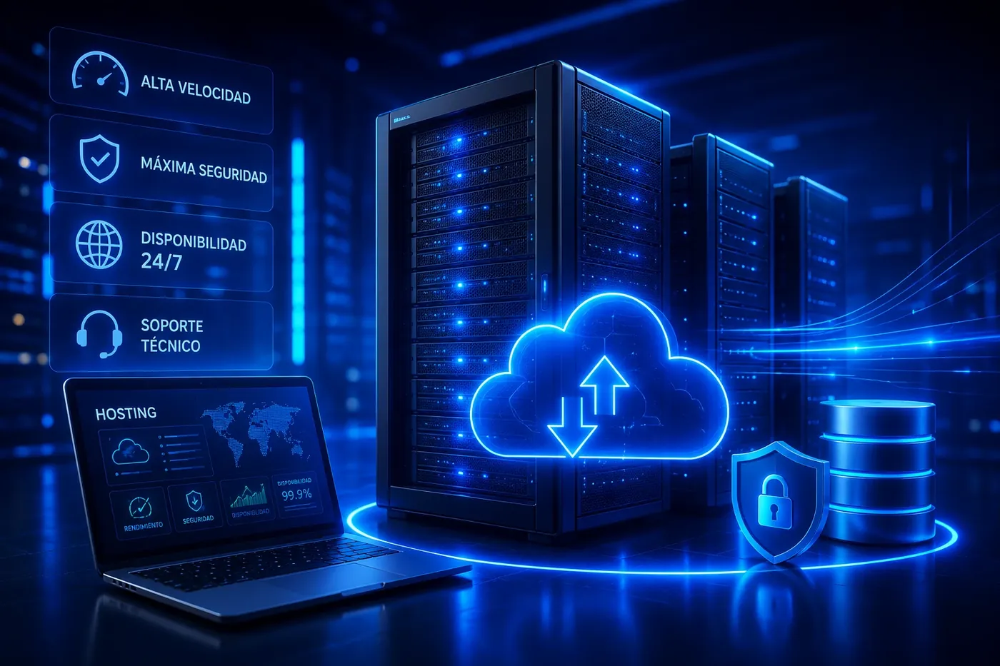 Servidores de hosting profesional, seguridad, velocidad y disponibilidad 24/7 de TU SOLUCION AQUI
